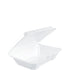 Dart Hinged Lid Styrofoam Container, 6.4" x 9.3" x 2.9",White, 1 Compartment, 100ct. - 2/CS (205HT1)