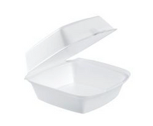 Load image into Gallery viewer, Dart Hinged Lid Styrofoam Container, 5 7/8&quot; x 6&quot;, 125ct. 4/CS (60HT1)
