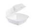 Dart Hinged Lid Styrofoam Container, 6" x 5.78" x 3", White, 125ct. - 4/CS (60HT1)
