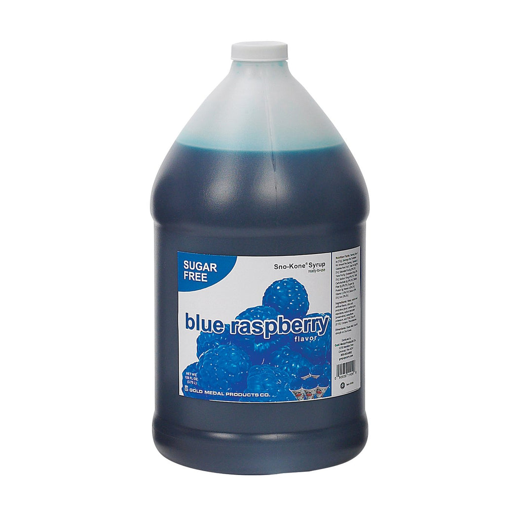 Sugar Free Sno Kone Syrup, Blue Raspberry - 1 Gallon 4/CS