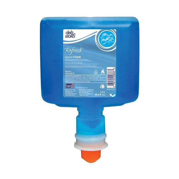 Deb Refresh Azure Foaming Hand Wash, 1.2L Touch Free Cartridge - 3/CS (AZU120TF)