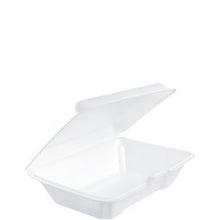 Load image into Gallery viewer, Dart Hinged Lid Styrofoam Container, 1 Compartment, 9 1/4&quot; x 6&quot; 3/8&quot; x 2 7/8&quot; - 100ct. 2/CS (205HT1)
