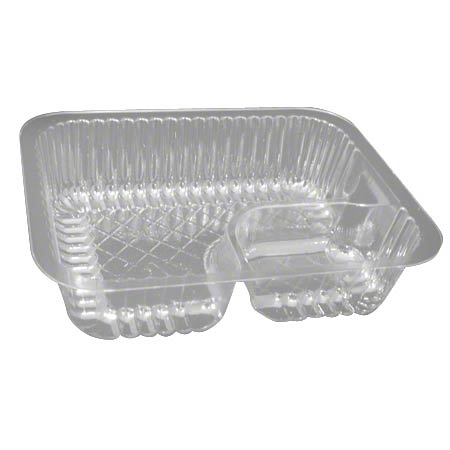 Nacho Tray, 2-Compartment, Clear Plastic - 125ct. 4/CS
