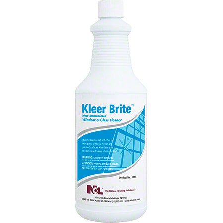 NCL Kleer Brite Non-Ammoniated Window & Glass Cleaner - 1 Quart 12/CS
