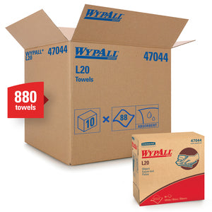 WypAll L20 White 4-Ply Wipers - 88ct. 10/CS (47044)