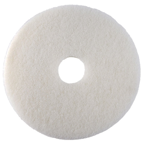 Floor Pad, 17", White Polishing - 5/CS
