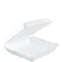 Dart Hinged Lid Styrofoam Container, 9.25" x 9.5" x 3", White, 1 Compartment - 100ct. 2/CS (95HT1)