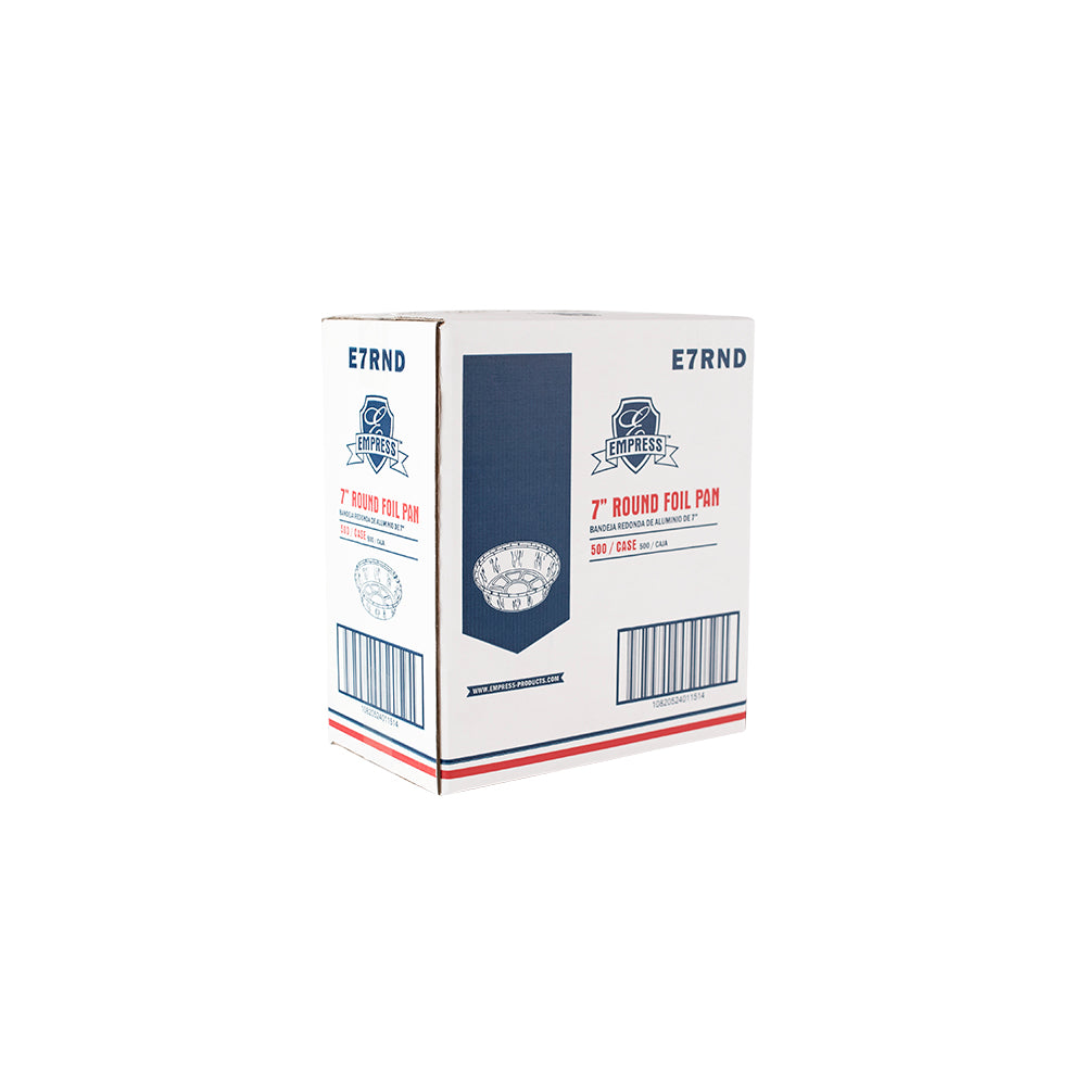 7" Round Aluminum Foil Container (Container Only) - 500/CS (E7RND)
