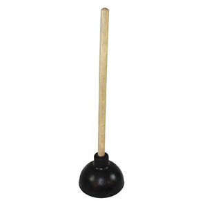 Industrial Professional Plunger with Wood Handle, Black