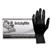 Load image into Gallery viewer, ProWorks GrizzlyNite Powder Free Nitrile Exam Glove, Black, Large, 5MIL - 100ct. 10/CS (GL-N105FL)
