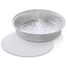 Load image into Gallery viewer, 9&quot; Round Aluminum Foil Container w/Laminated Flat Lid 50ct.
