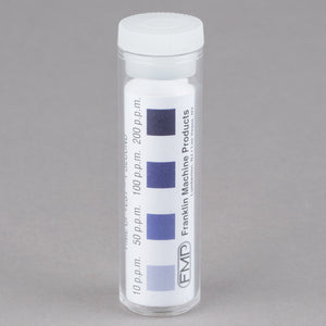 Sink Chlorine Sanitizer Test Strips, Tests 0-200ppm - 100ct.