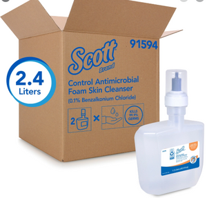 Scott Control Antimicrobial Foaming Skin Cleanser Soap, 1200ML - 2/CS (91594)