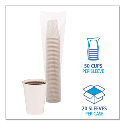 Boardwalk Paper Hot Cup, White, 12 oz. - 50ct. 20/CS (BWKWHT12HCUP)