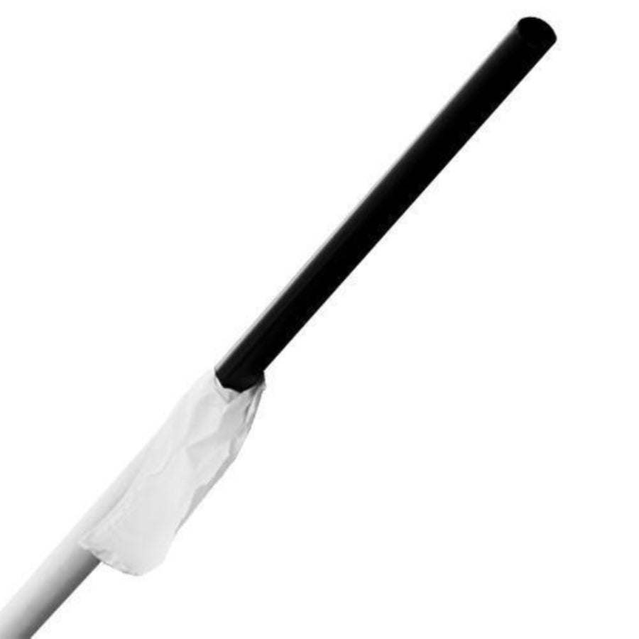 Straw, Wrapped, 8.5" Jumbo, Black - 300ct. 24/CS (75009729)