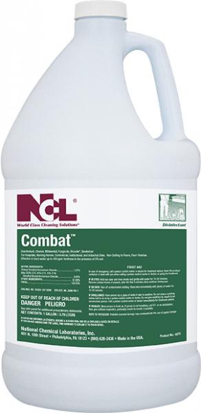 NCL Combat Disinfectant, Cleaner, Mildewstat, Fungicide, Virucide, Deodorizer - 1 Gallon 4/CS