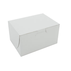 Lock Corner Bakery Box, White, 5.5" x 4" x 3", Non-Window - 250/BNDL (0900)